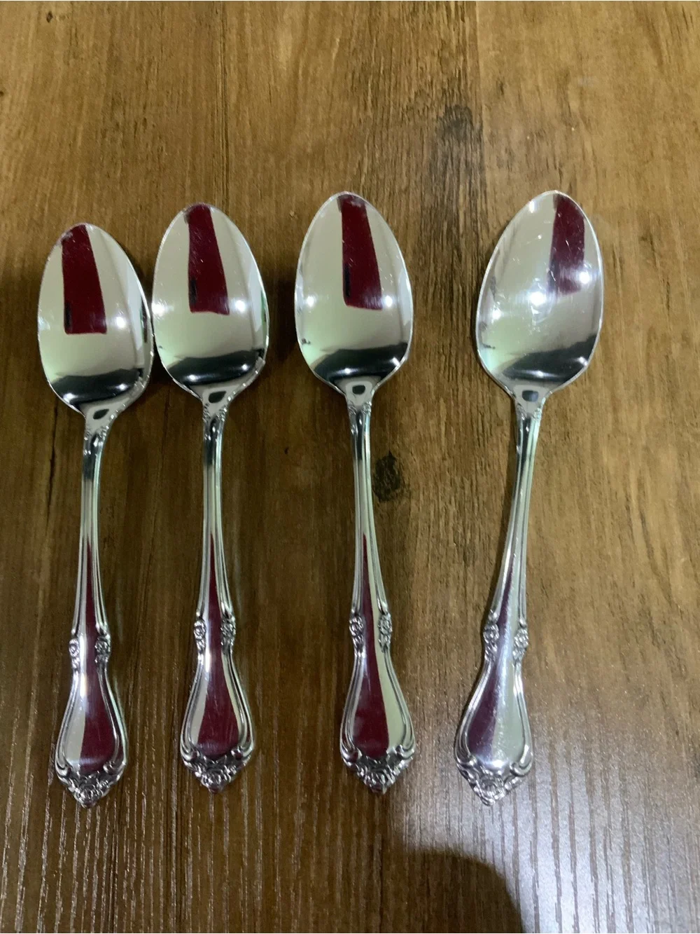 SSS By Oneida Tablespoons Stainless Steel Chateau Floral Pattern 4 Spoon Bundle